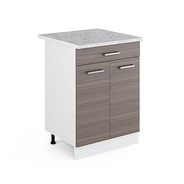 Vicco Küchenunterschrank R-Line Edelgrau 60 cm mit Schublade AP Marmor günstig online kaufen