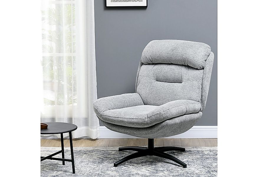 HOMCOM Relaxsessel Drehbar Loungesessel mit Wasserabweisend Chenille-Optik günstig online kaufen