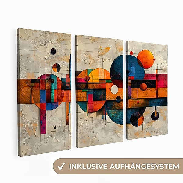 MuchoWow Leinwandbild Farbenfroh - Geometrisch - günstig online kaufen