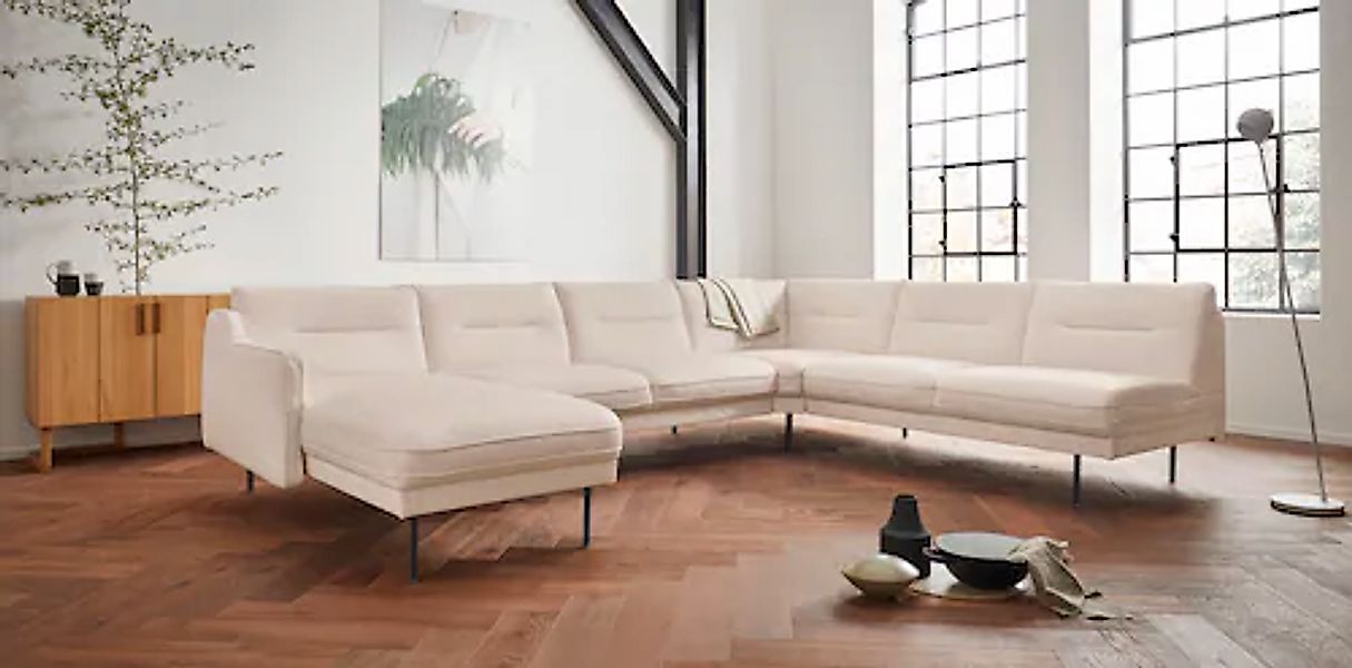 Home affaire Wohnlandschaft »Nordfyn U-Form« edles Design in 3 Bezugsqualit günstig online kaufen