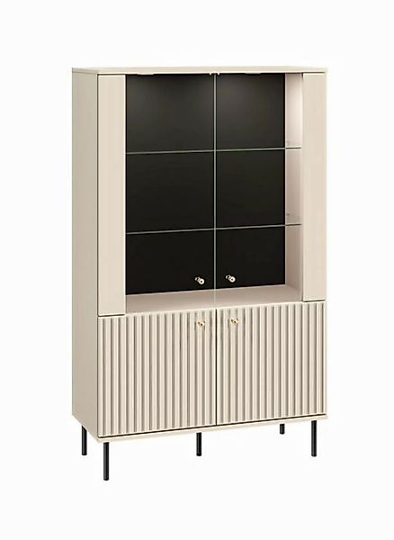 Feldmann-Wohnen Vitrine Sophie (4 Drehtüren, 2 Glaseinlegeböden, 1 Holzbode günstig online kaufen