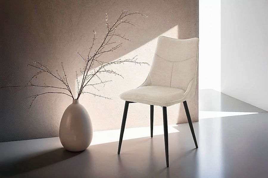 byLIVING Esszimmerstuhl "Carlo" (Set) 2 Stk.Gestell Metall schwarz, Küchens günstig online kaufen