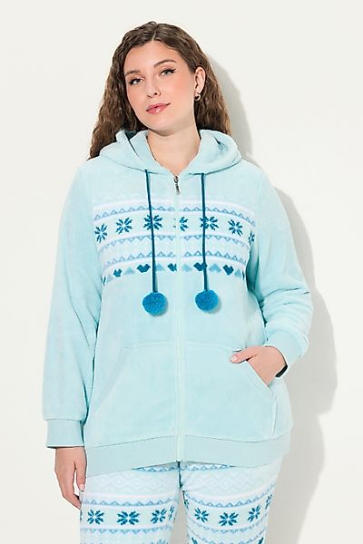 Ulla Popken Sweatjacke Homewear-Jacke Plüsch Norweger günstig online kaufen