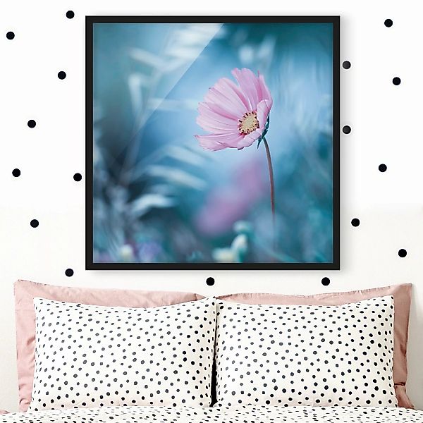 Bild mit Rahmen Blumen - Quadrat Blüte in Pastell günstig online kaufen