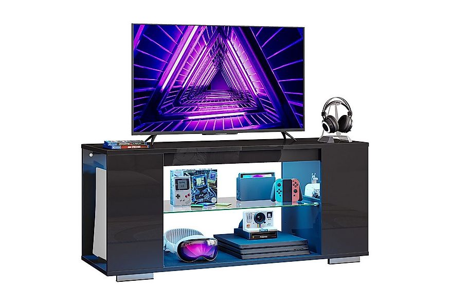 Pinmoco TV-Schrank tv lowboard, TV-Schrank mit 7 Lichtfarben, Stauraum, 120 günstig online kaufen