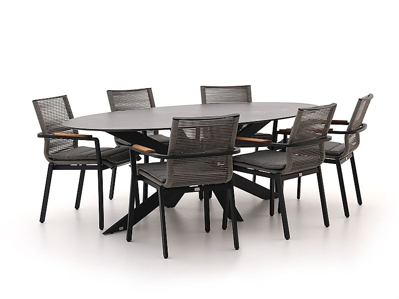Bellagio Marudo/Furato ellips 240cm Gartenmöbel-Set 7-teilig stapelbar günstig online kaufen