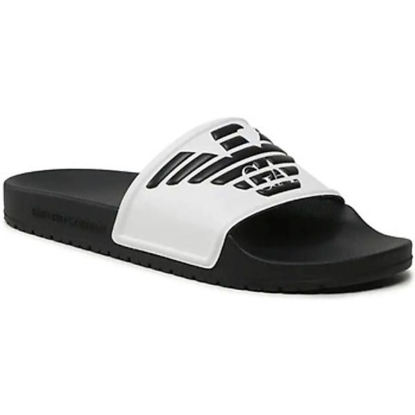 Emporio Armani Sliders schwarz/weiss Herren Badeschuh günstig online kaufen