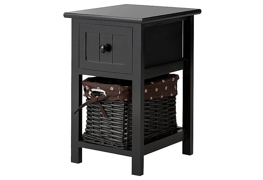 COSTWAY Nachttisch (1-St), mit abnehmbarem Korb & Schublade, Holz 28x31x45c günstig online kaufen