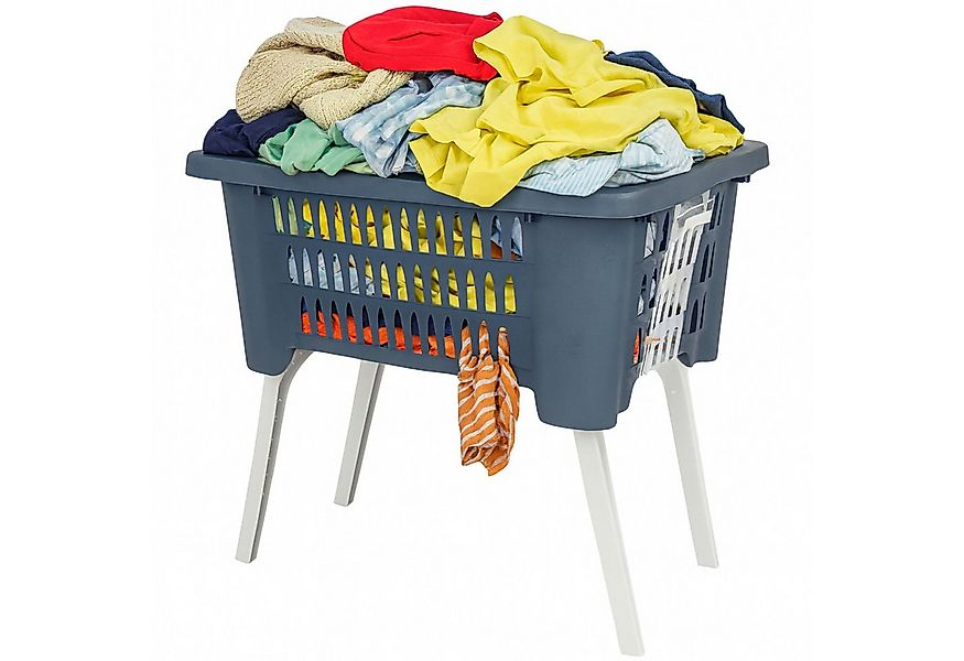 Koopman Wäschekorb Wäschewanne Kunststoff Klappbar Blau / Grün / Grau (1 St günstig online kaufen