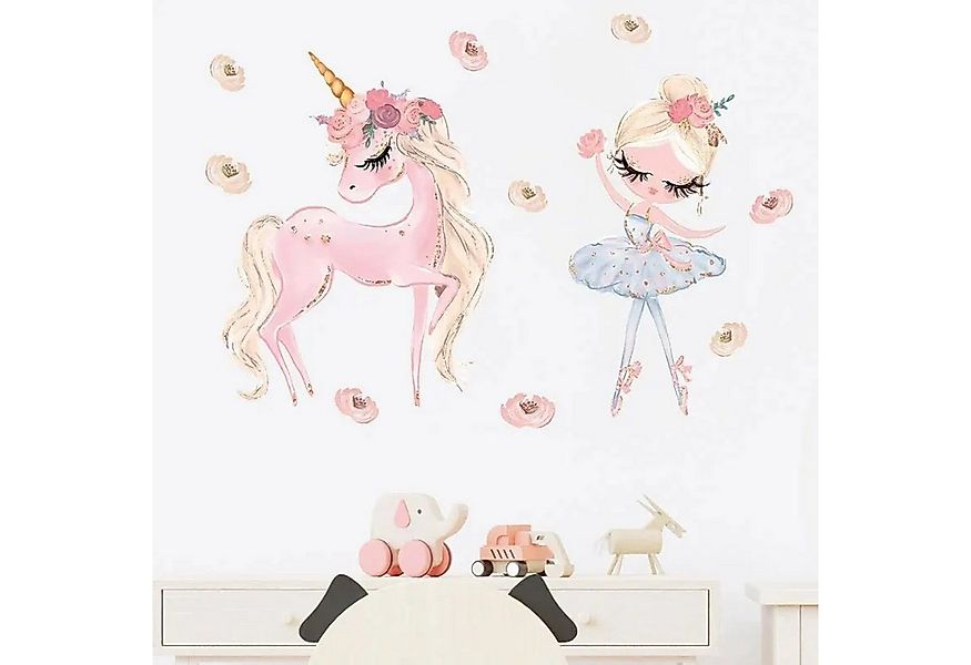 Montegoni Wandtattoo Rosa Einhorn Wandaufkleber für mädchenzimmer, rückstan günstig online kaufen