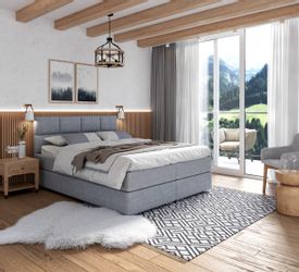 FDM Boxspringbett Polsterbett Stauraumbett Bettgestell 140x200, günstig online kaufen