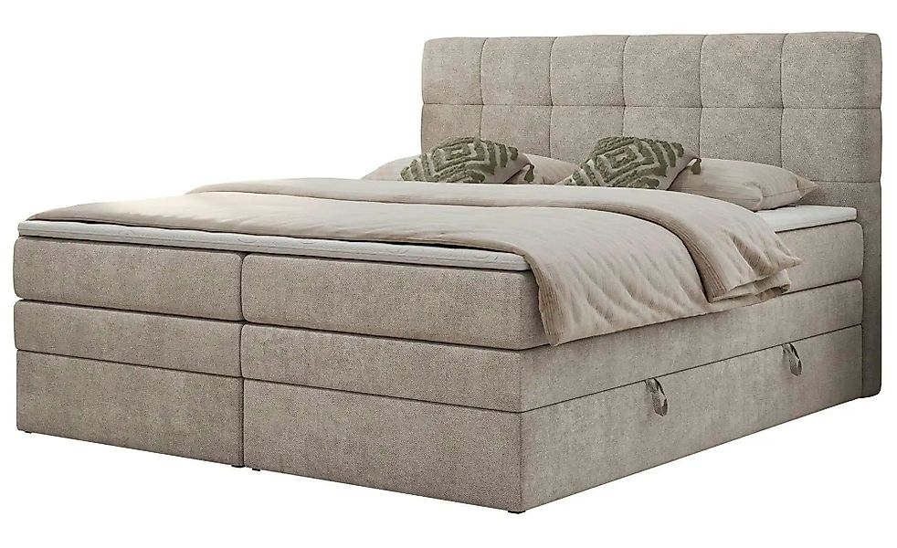 Boxspringbett mit Bettkasten Luka King ¦ beige ¦ Maße (cm): B: 200 H: 110 B günstig online kaufen