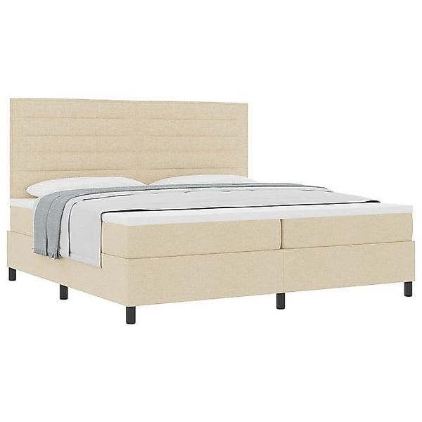 vidaXL Bett Boxspringbett mit Matratze Creme 200x200 cm Stoff (1-tlg) günstig online kaufen