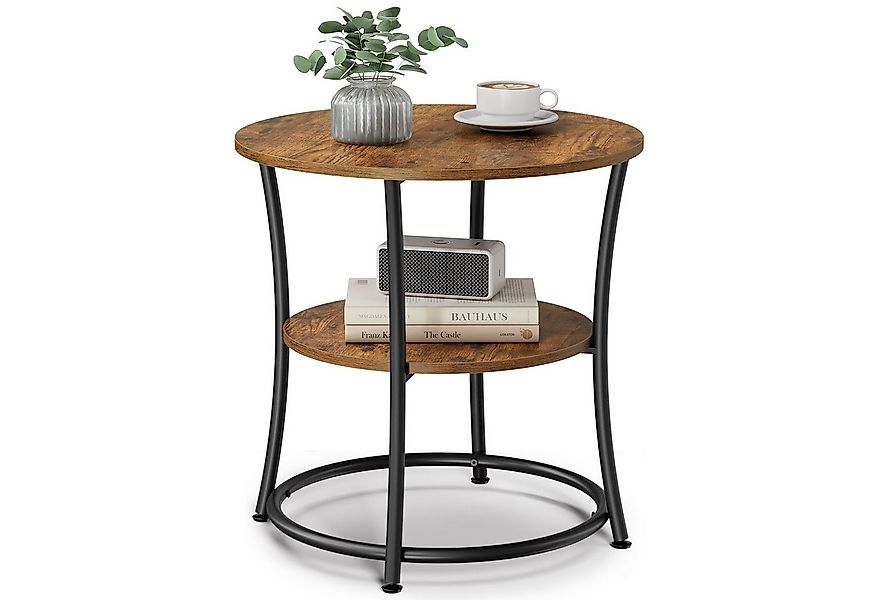 VASAGLE Beistelltisch, rund Sofatisch, 2 Ablagen, einfacher Aufbau, Ø55 cm günstig online kaufen