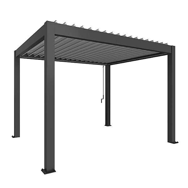 Biohort Pergola 3,5 m x 3 m Dunkelgrau-Silber günstig online kaufen