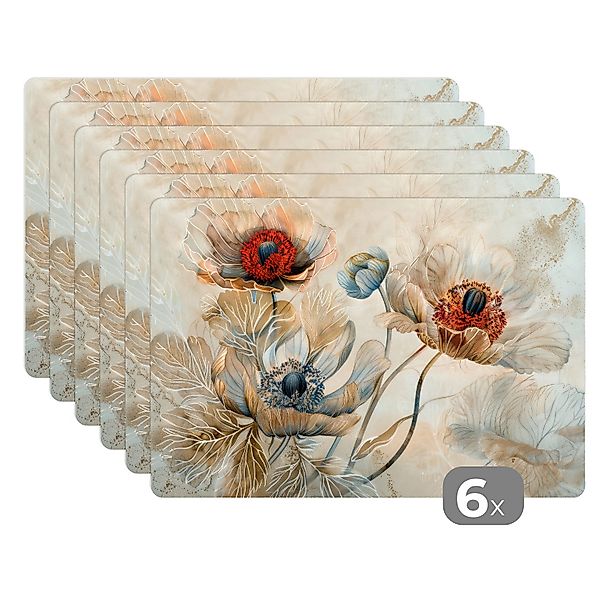 MuchoWow Platzset Blumen - Beige - günstig online kaufen