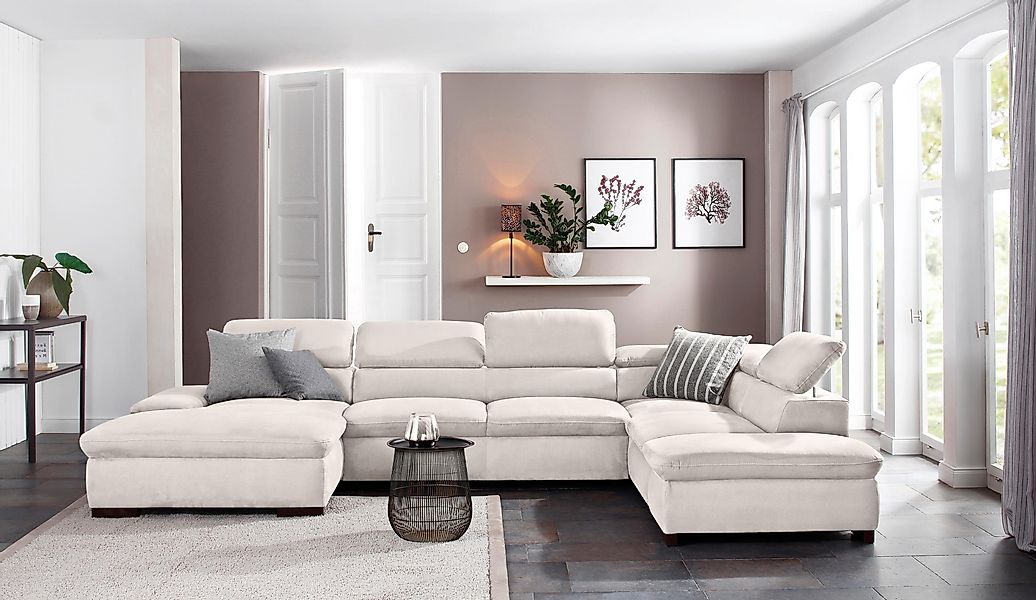 Home affaire Wohnlandschaft Alberto U-Form, mit günstig online kaufen