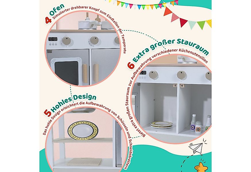 HomeMiYN Spielküche Kinderküche Holz Spielküche Spielzeug Multifunktionales günstig online kaufen
