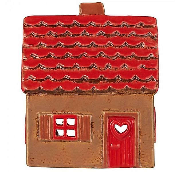 Ib Laursen Windlicht Ib Laursen Lichthaus Rotes Dach und Rote Tür (8x14,5x1 günstig online kaufen