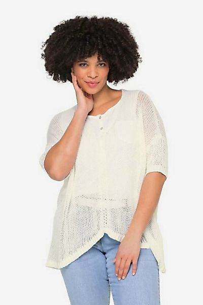 Angel of Style Longpullover Pullover Boxy Fit Grobstrick V-Ausschnitt Langa günstig online kaufen