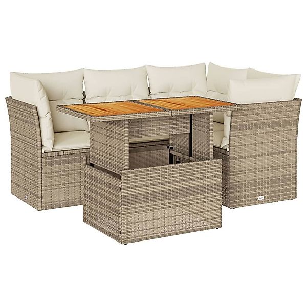 vidaXL Gartenlounge-Set 5-tlg. Garten-Sofagarnitur mit Kissen günstig online kaufen
