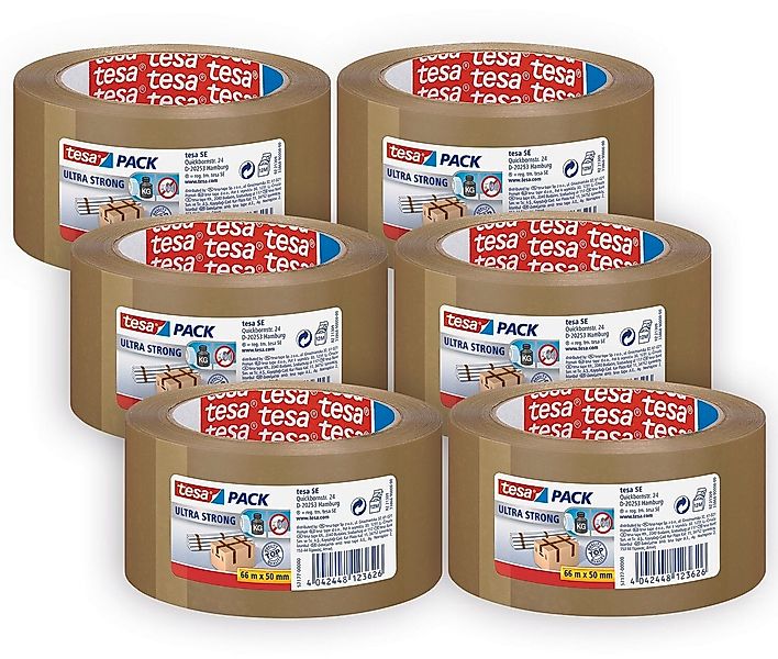 tesa Klebeband tesapack ULTRA STRONG extra starkes Paketklebeband (Spar-Set günstig online kaufen