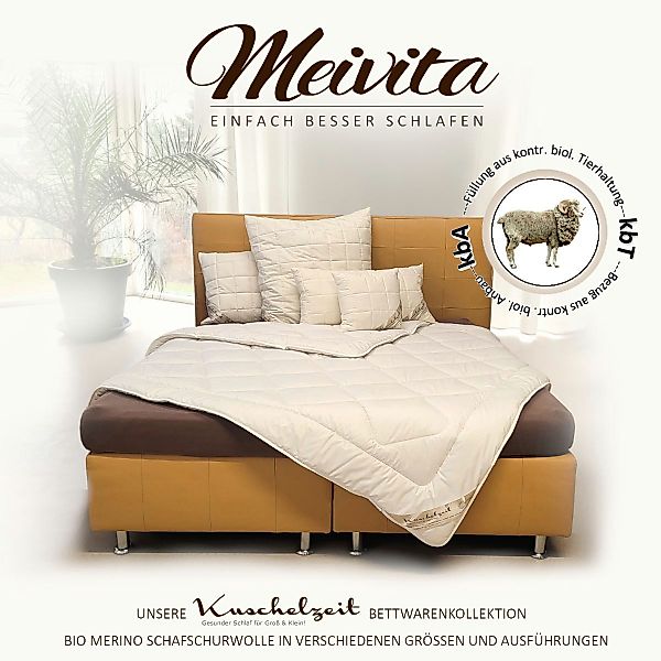 Meivita Naturhaarbettdecke Bio Merino Schafschurwolle Sommerdecke günstig online kaufen