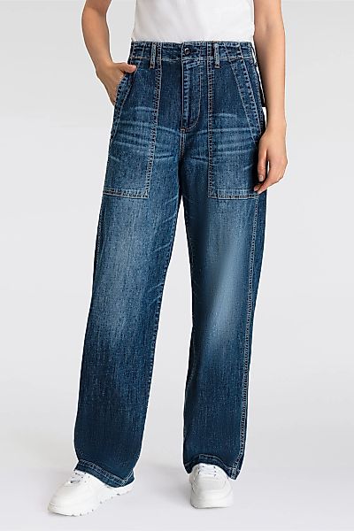 Herrlicher 5-Pocket-Jeans "Fatique Women Wide Light Denim" mit großen aufge günstig online kaufen