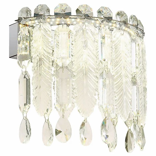 GLOBO LED-Wandleuchte Chrom transparent Glas Metall B/H/T: ca. 28x24,5x17 c günstig online kaufen