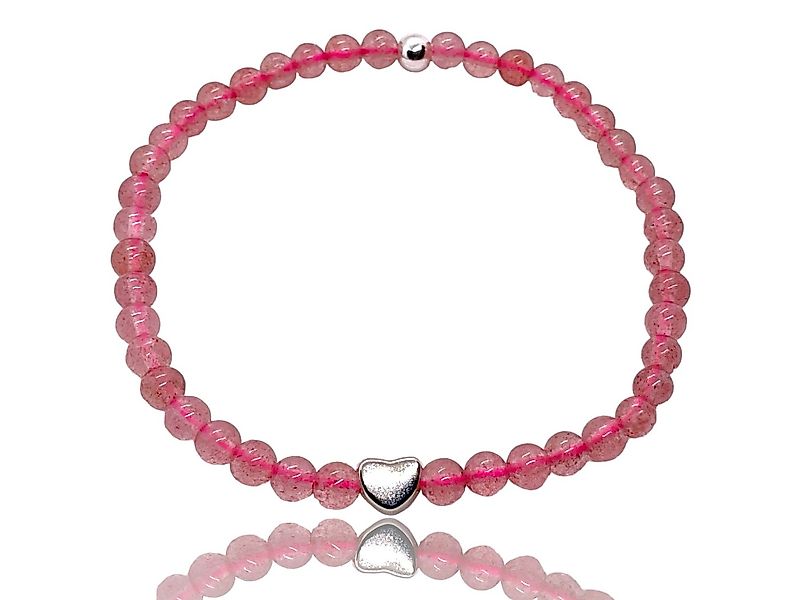 Steinfixx® Perlenarmband Edelstein Erdbeerquarz mit 925 Silberperle und Her günstig online kaufen