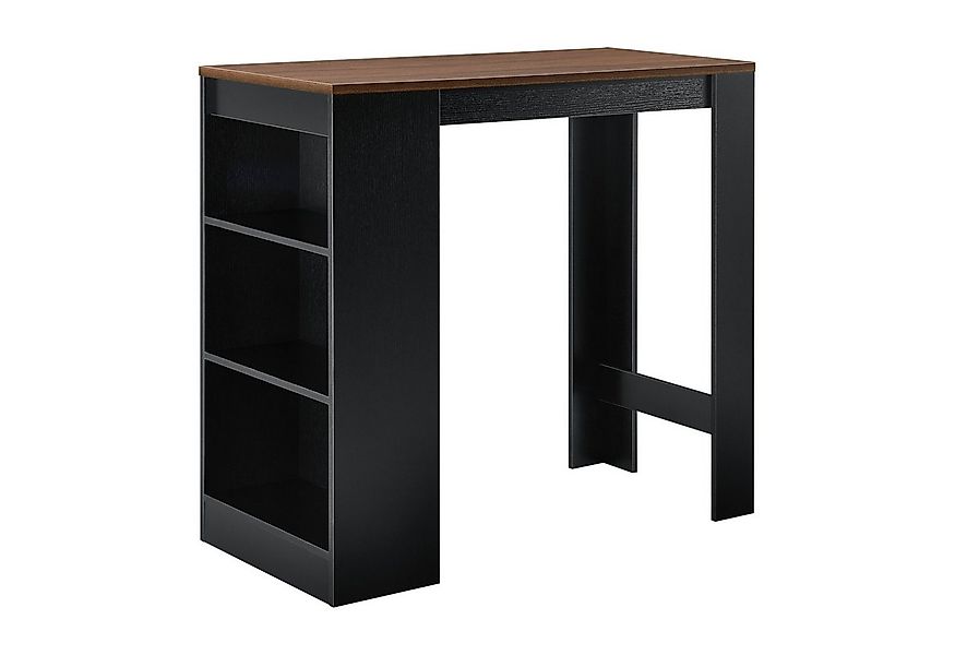 en.casa Bartisch, »Kouvola« Bartheke mit Ablagefach Schwarz/Walnuss günstig online kaufen