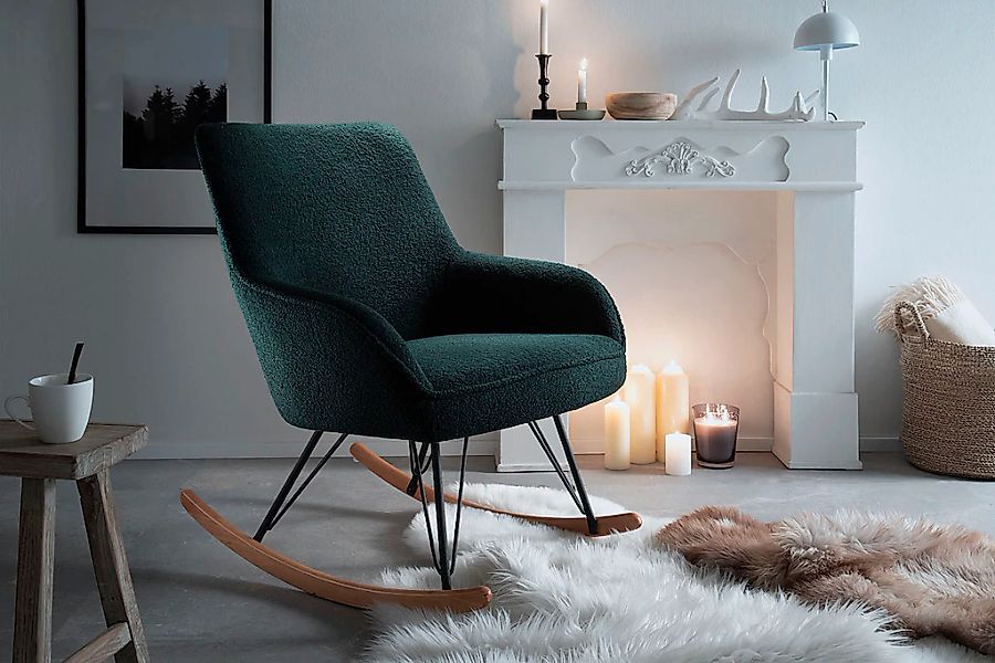 MCA furniture Schaukelstuhl "HOPKINS", 1 St., Microfaser, Kufe: Buche, eich günstig online kaufen