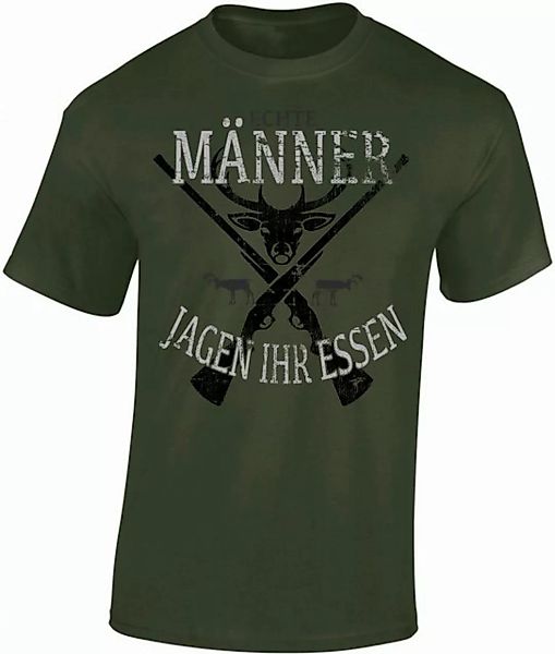 Baddery Print-Shirt Jäger T-Shirt - Echte Männer jagen ihr Essen - Retro Ve günstig online kaufen