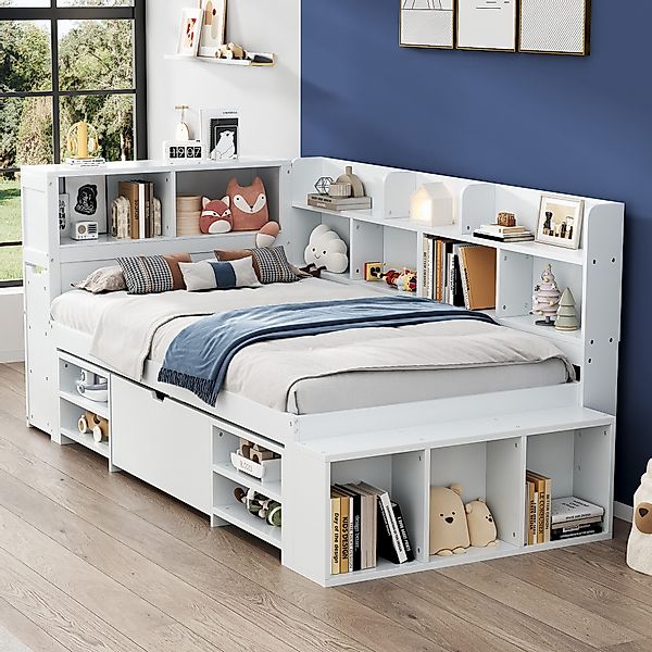 STILVORA Kinderbett Kinderbett 140/90×200cm multifunktionales Schlafsofa günstig online kaufen