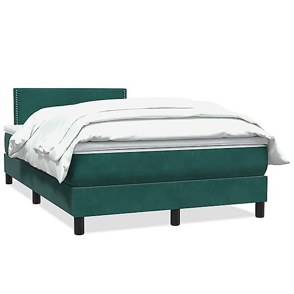 vidaXL Boxspringbett, Boxspringbett mit Matratze Dunkelgrün 120x210 cm Samt günstig online kaufen