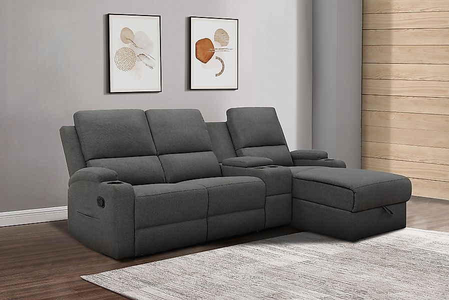 Home affaire Ecksofa NAPORI Multimediasofa, 3er günstig online kaufen