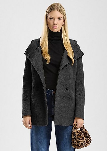 QS Funktionsmantel Outdoor-Jacke Kurzmantel in Wolloptik mit Kapuze günstig online kaufen