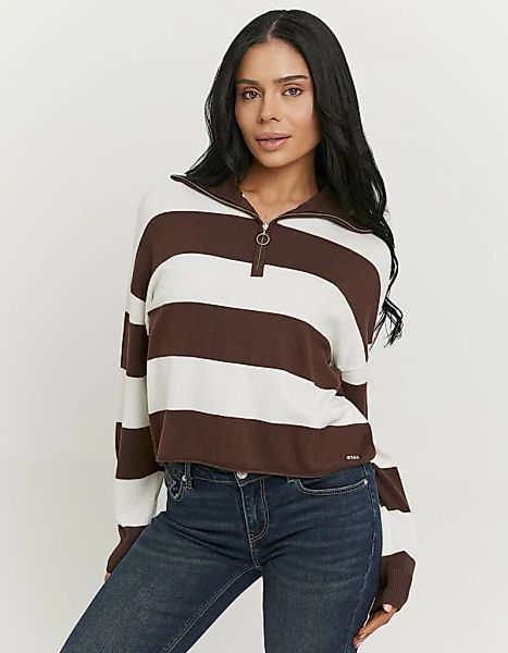 Tally Weijl Strickpullover "SPUVICOLINE" Viskosemischung, mit Troyer-Kragen günstig online kaufen