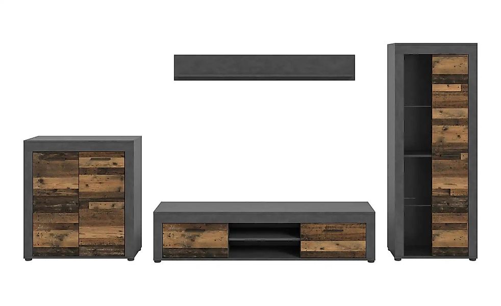 Wohnwand  Bardenas ¦ schwarz ¦ Maße (cm): B: 330 H: 159 T: 35.0 Kommoden & günstig online kaufen