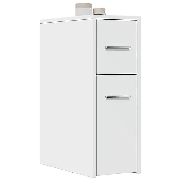 vidaXL Aktenschrank Badschrank Schmal mit Rollen Weiß Spanplatte günstig online kaufen