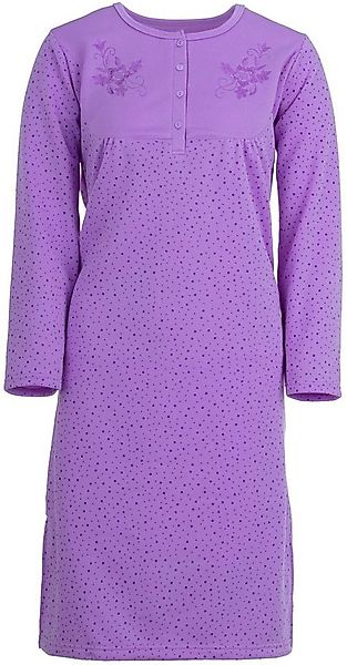 zeitlos Nachthemd Thermo Nachthemd - Punktemix mit Stickerei günstig online kaufen