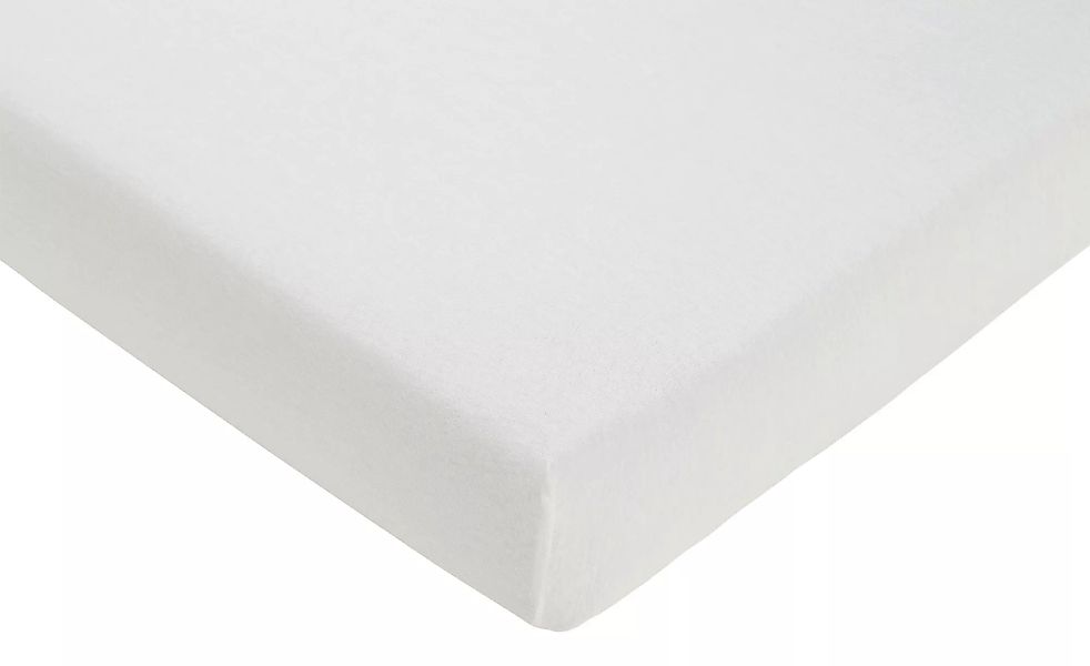 levelone Jersey-Spannbetttuch - weiß - 50% Baumwolle 50% Polyester - 100 cm günstig online kaufen