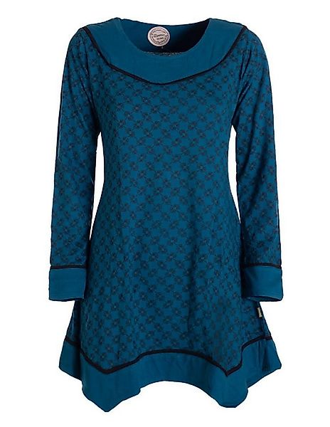Vishes Tunikakleid Langarm Damen Tunika Shirt-Kleid Ethno Zipfel-Bluse Blus günstig online kaufen