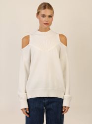 Apart Stehkragenpullover mit Cut-outs und Rippeinsatz günstig online kaufen