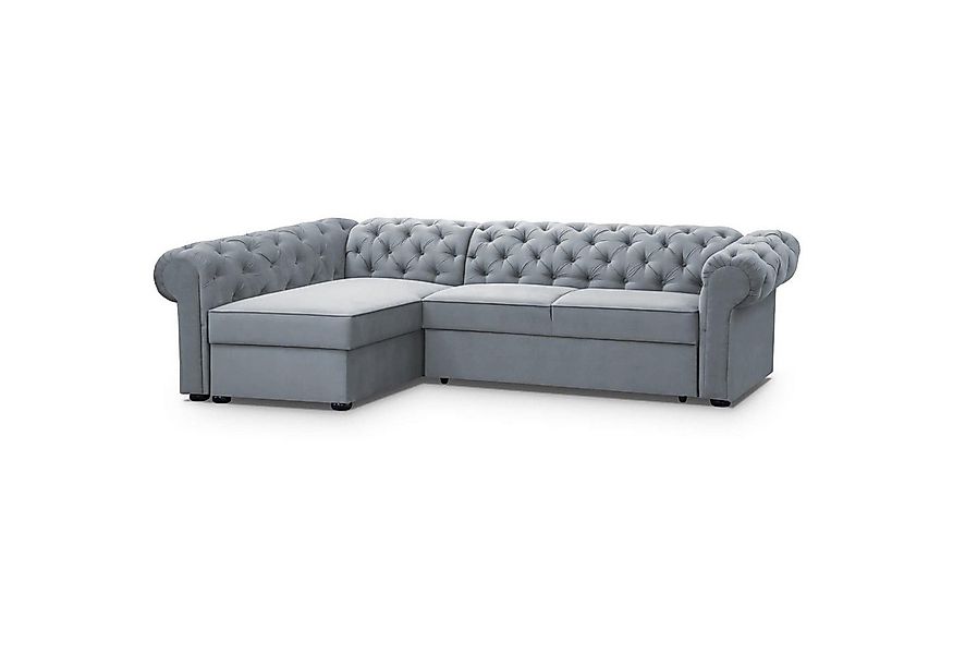 Beautysofa Polsterecke Chester L, L-Form Ecksofa aus Velour, Ottomane recht günstig online kaufen