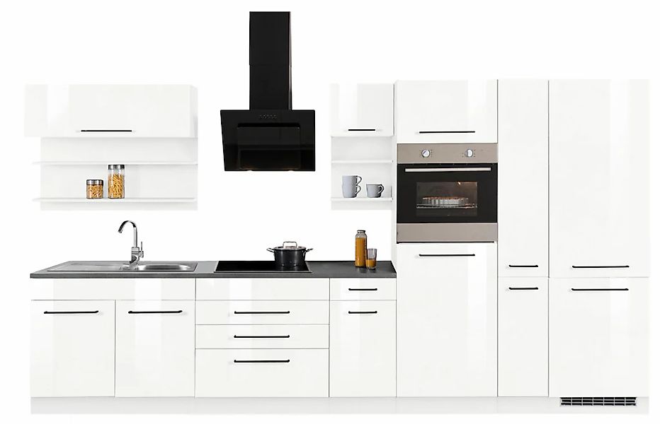 KOCHSTATION "KS-Tulsa" ohne E-Geräte, Breite 380 cm, schwarze Metallgriffe, günstig online kaufen