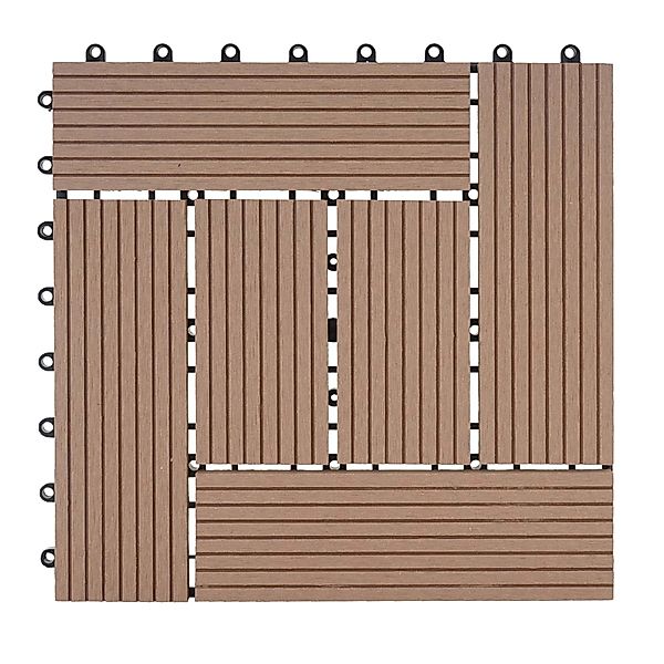 MCW WPC Bodenfliese Sarthe Holzoptik Balkon/Terrasse 11x Je 30x30cm - 1qm T günstig online kaufen