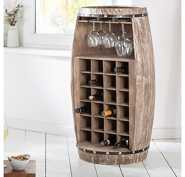 LebensWohnArt Weinregal Flaschenregal BOTELLA 97cm natur Weinfass Pienienho günstig online kaufen