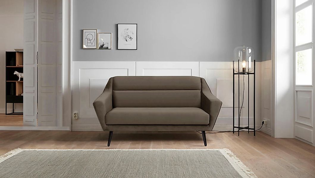 OTTO home 2-Sitzer "Bille" mit Naht im Rückenkissen und Eiche-Beinen, Desig günstig online kaufen