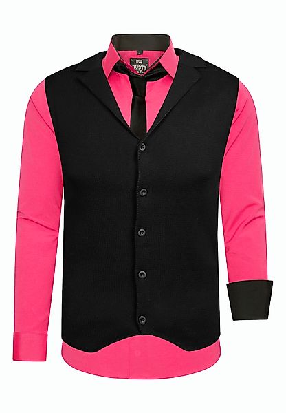 Rusty Neal Langarmhemd, bestehend aus Hemd, Weste und Krawatte günstig online kaufen